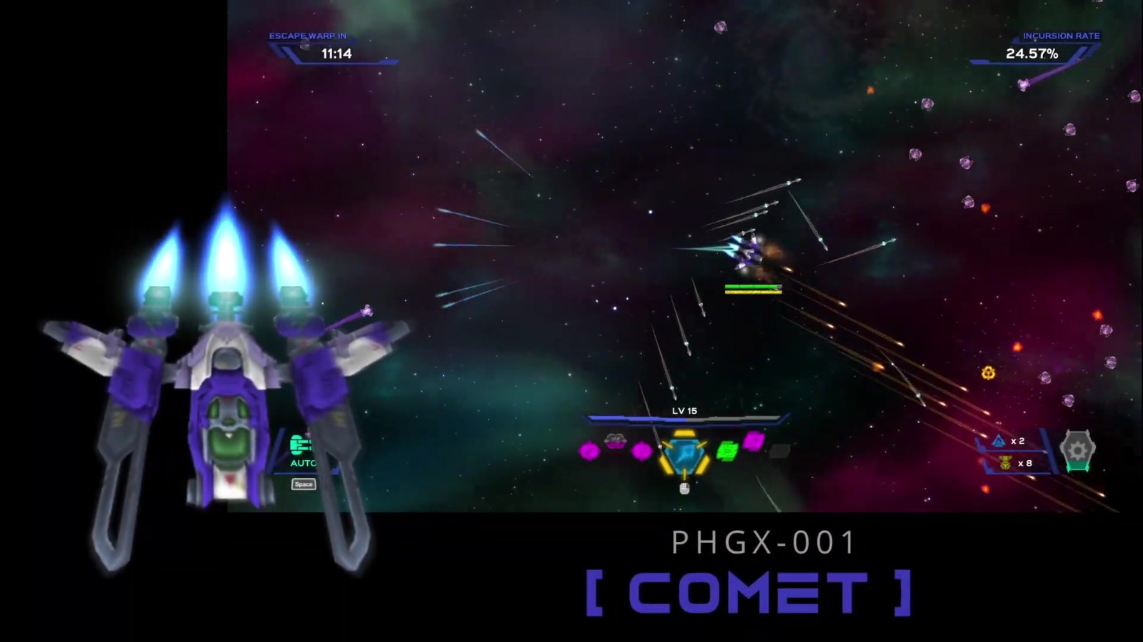 太空射击游戏《PhaigeX:超时空幸存者》面向PC公布3